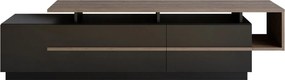 Comoda TV Pia, negru/nuc, PAL melaminat, 180x39x46 cm