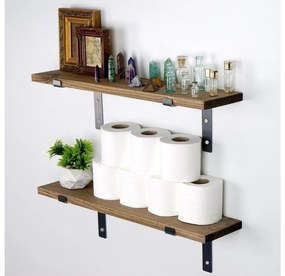 Raft decorativ de perete Dupone 4 (Nuc + negru) . 1093683