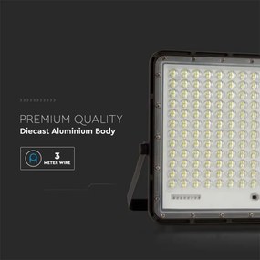 Proiector LED solar de exterior LED/30W/3,2V 4000K negru + telecomandă