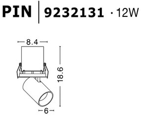 Spot LED incastrabil ajustabil design modern PIN negru