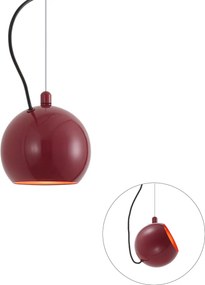 Lampă suspendată de design roșie pentru sistem de șină monofazat - Slimline Sara