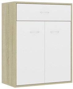 800716 vidaXL Servantă, alb și stejar sonoma, 60x30x75 cm, PAL