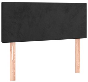 Pat box spring cu saltea, negru, 100x200 cm, catifea Negru, 100 x 200 cm, Design simplu