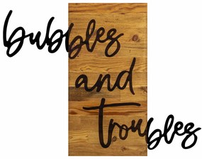 Accesoriu decorativ de perete din lemn Bubbles and troubles 1
