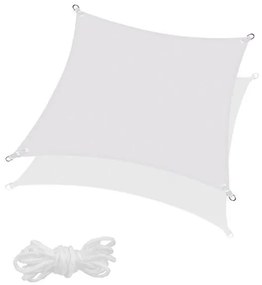 Prelata soare / vela umbrire patrata 3.0 x 3.0 m, protectie UV, umbrire 90%, 160 gsm, gri deschis