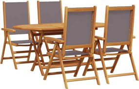 vidaXL Set de masă pentru grădină 5 pcs Antracit Lemn Solid de Acacia