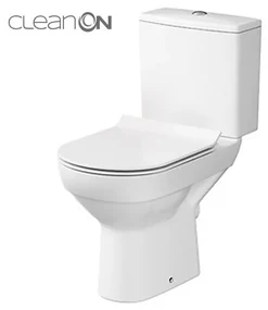 Set vas WC pe pardoseala Cersanit City New Clean On cu rezervor si capac inchidere lenta