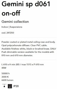 Lustra LED suspendata design circular GEMINI SP D061 BIANCO