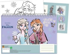 Disney Regatul de gheață Adventure Caiet de schițe A/4 spirală cu 40 de pagini și autocolante