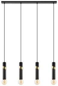 Lustră pe cablu Eglo 39936 CEDRAL 4xE27/40W/230V negru/auriu