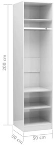 Sifonier, alb extralucios, 50x50x200 cm, PAL Alb foarte lucios, 50 x 50 x 200 cm, 1