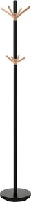Cuier pom UNO, negru/fag, metal, 30x174 cm