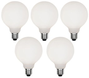 Set de 5 becuri LED E27 reglabile G95 mat 4W 430lm 2200-4000K