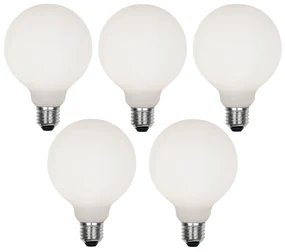 Set de 5 becuri LED E27 reglabile G95 mat 4W 430lm 2200-4000K