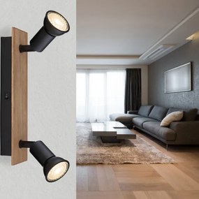 Globo 57998-2W - Spot DREW 2xGU10/35W/230V lemn/negru