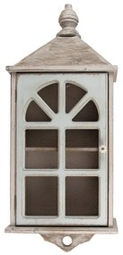 Dulap de perete, gri, din lemn, aspect vintage, Cloche