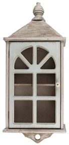 Dulap de perete, gri, din lemn, aspect vintage, Cloche