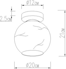 Globo 15999M-1D - Plafonieră RAGUSA 1xE27/60W/230V