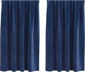 vidaXL Perdele opace 2 pcs Albastru închis 140 x 175 cm Catifea