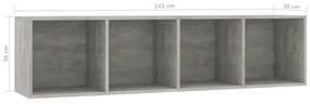 Biblioteca Comoda TV, gri beton, 143x30x36 cm 1, Gri beton