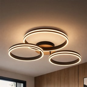 Plafonieră din lemn cu LED, cu dimmer în 3 trepte, cu 3 lumini - Navara