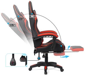 Scaun gaming OFF 299 rosu cu negru