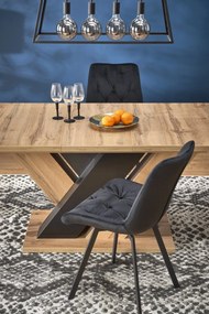 Set masa extensibila Brandon L160-200 cm + 4 scaune K519 velvet negru