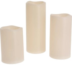 Set de lumânări intermitente LED pentru exterior,3 bucăți, crem