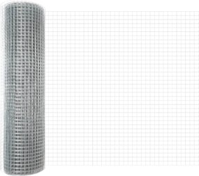 vidaXL Gard din sârmă sudată Argintiu 0.8 x 10 m