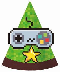 Gamer Game On Pălărie de petrecere jucărie, 6 buc