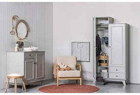 Comodă pentru copii gri deschis joasă din lemn de pin 98x93 cm Lily – WOOOD