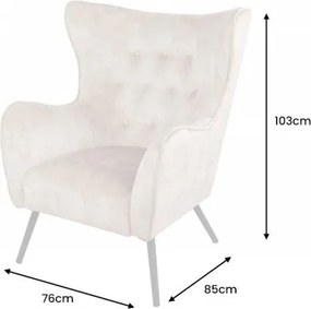 Fotoliu design elegant Amsterdam, catifea sampanie