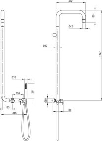 SILIA – Coloana de duș cu baterie de duș, finisaj Bronz periat (NQS_C4XM) 🚿✨
