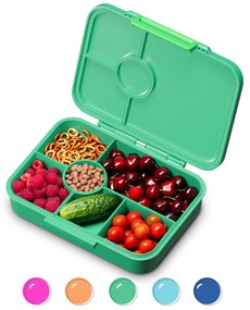 schmatzfatz by Lite, caserolă pentru gustări, 6 compartimente, 20,8 × 4,5 × 15 cm (L x Î x l), fără BPA, Tritan extra ușor