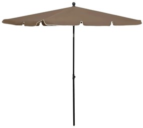 vidaXL Umbrelă de grădină cu stâlp, gri taupe, 210x140 cm