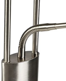 Lampă de podea din oțel cu braț de citit incluzând LED și port USB - Sevilla