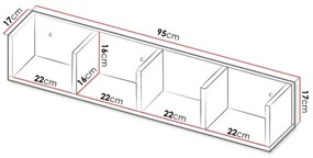 Raft de perete LOTIKO 17x95 cm alb