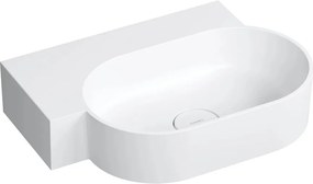 Lavoar suspendat Omnires Ovo M+ finisaj alb mat 55.5 cm stanga