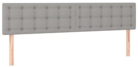 Tablie de pat cu LED, gri deschis, 180x5x78 88 cm, textil 1, Gri deschis, 180 x 5 x 78 88 cm