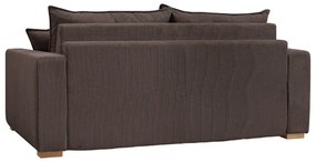 Canapea maro extensibilă cu tapițerie din catifea reiată 225 cm Augustin – Bobochic Paris