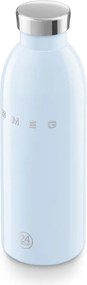 Sticla termos SMEG Clima 50's Style WBF01PB, 500 ml, Inchidere ermetica, Pereti dubli, Otel inoxidabil 18/8, Albastra