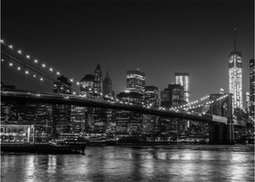 Tablou pe sticlă cu podul Brooklin în New York (70x50 cm)