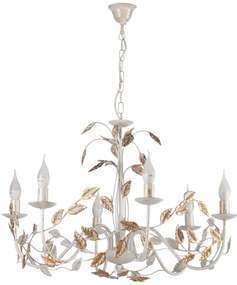 Lustră pe lanț ONLI COLLANA 6xE14/6W/230V alb/auriu