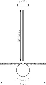 Pendul pe cablu UMBRA 1xG9/8W/230V, negru