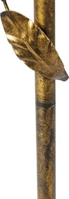 Lampă de podea aurie cu abajur cu design de frunze și interior auriu 50cm - Linden