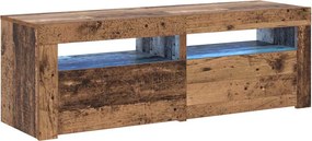 vidaXL Dulap TV cu lumini LED lemn vechi 120x35x40 cm lemn prelucrat