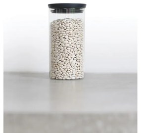 Borcan din sticla Brabantia Stackable 646874, 1.1 L, Inchidere ermetica, Transparent/Gri inchis