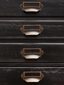 Cabinet din lemn masiv, 6 sertare, aspect rustic, Voltaire