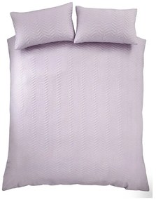 Lenjerie de pat mov lavandă din țesătură crep pentru pat dublu/extinsă 230x220 cm Heatset Wave – Catherine Lansfield