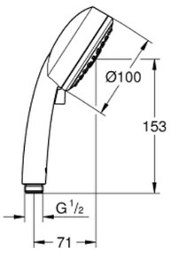 Para dus rotunda culoare crom, 3 functii, Grohe Tempesta Cosmopolitan 100